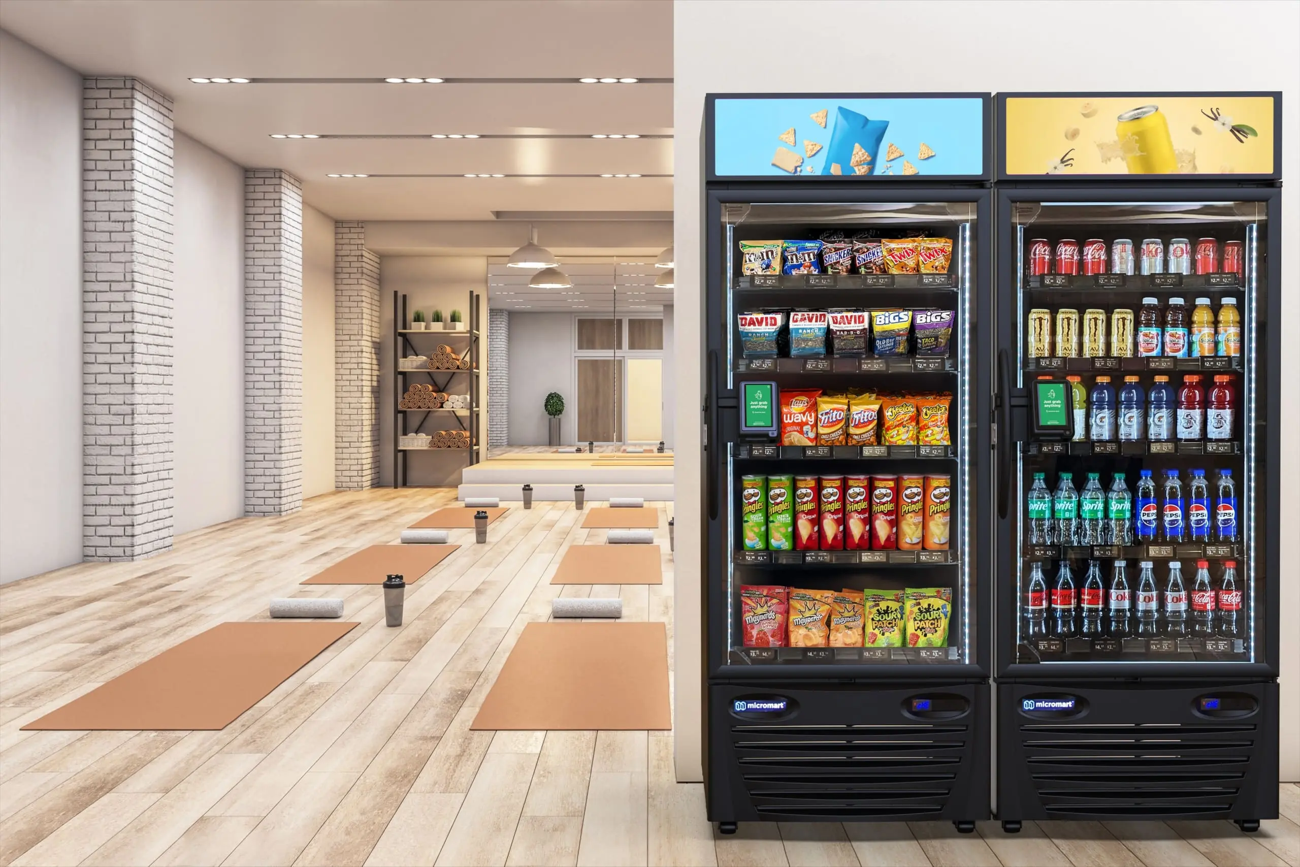 NanoMart.AI vending machine at fitness center