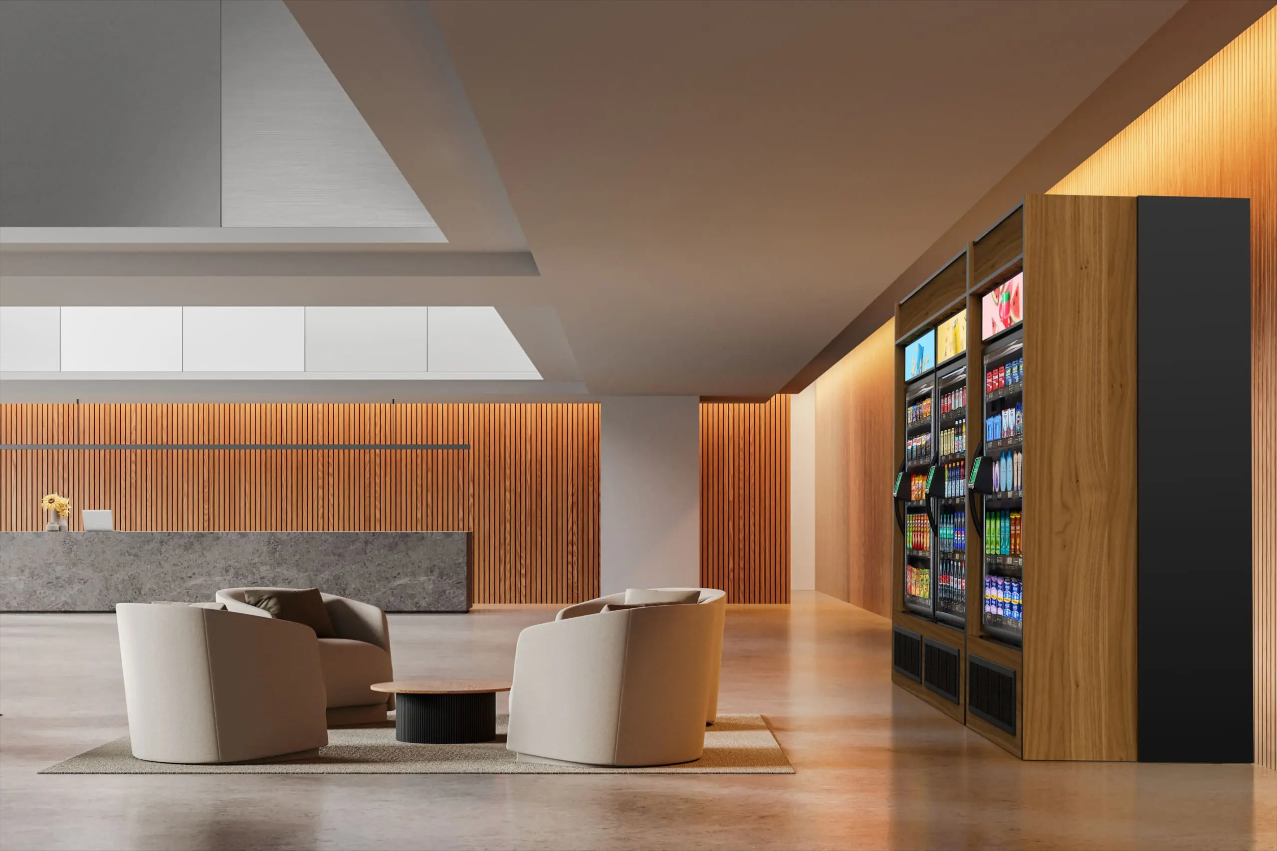 NanoMart.AI vending machine at hotel lobby