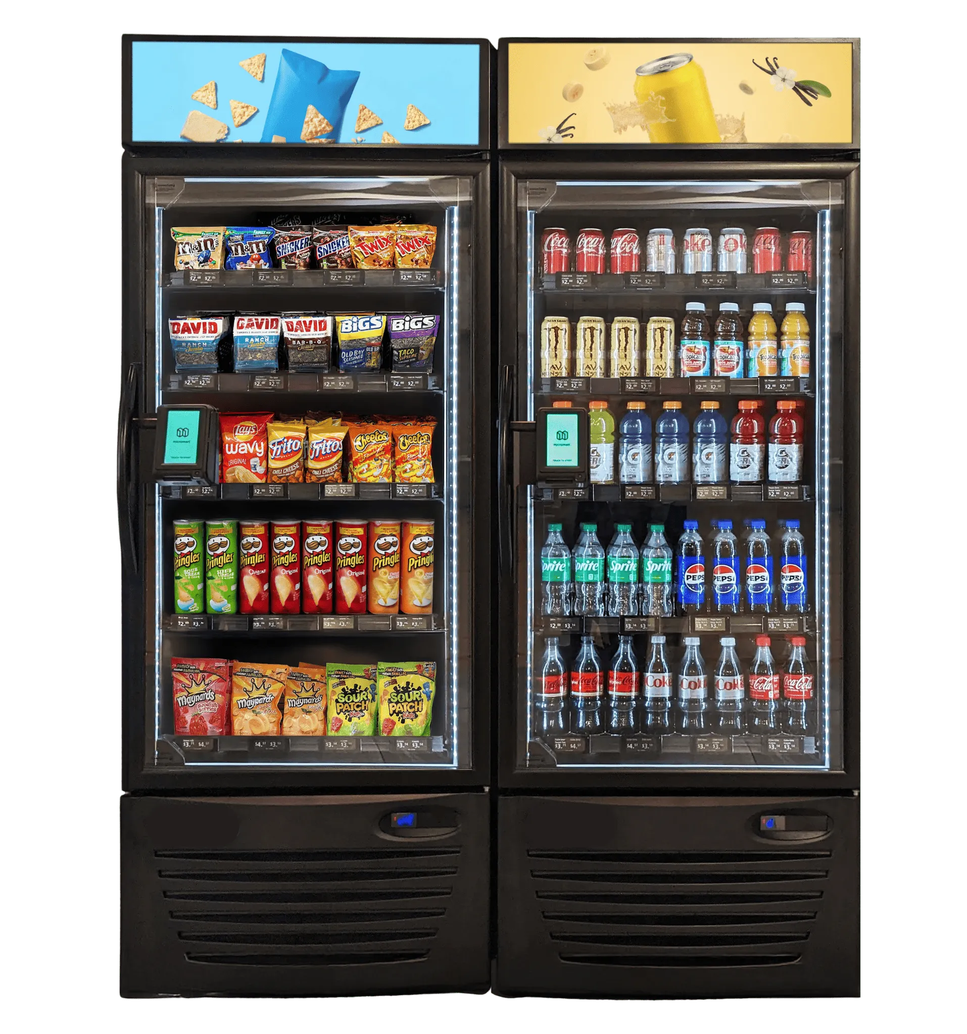 NanoMart.AI vending machine with real-time analytics dashboard